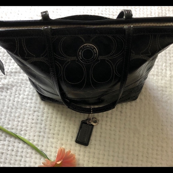 Coach black patent hobo bag leather F1280-F19198 Shoulder - Picture 2 of 10